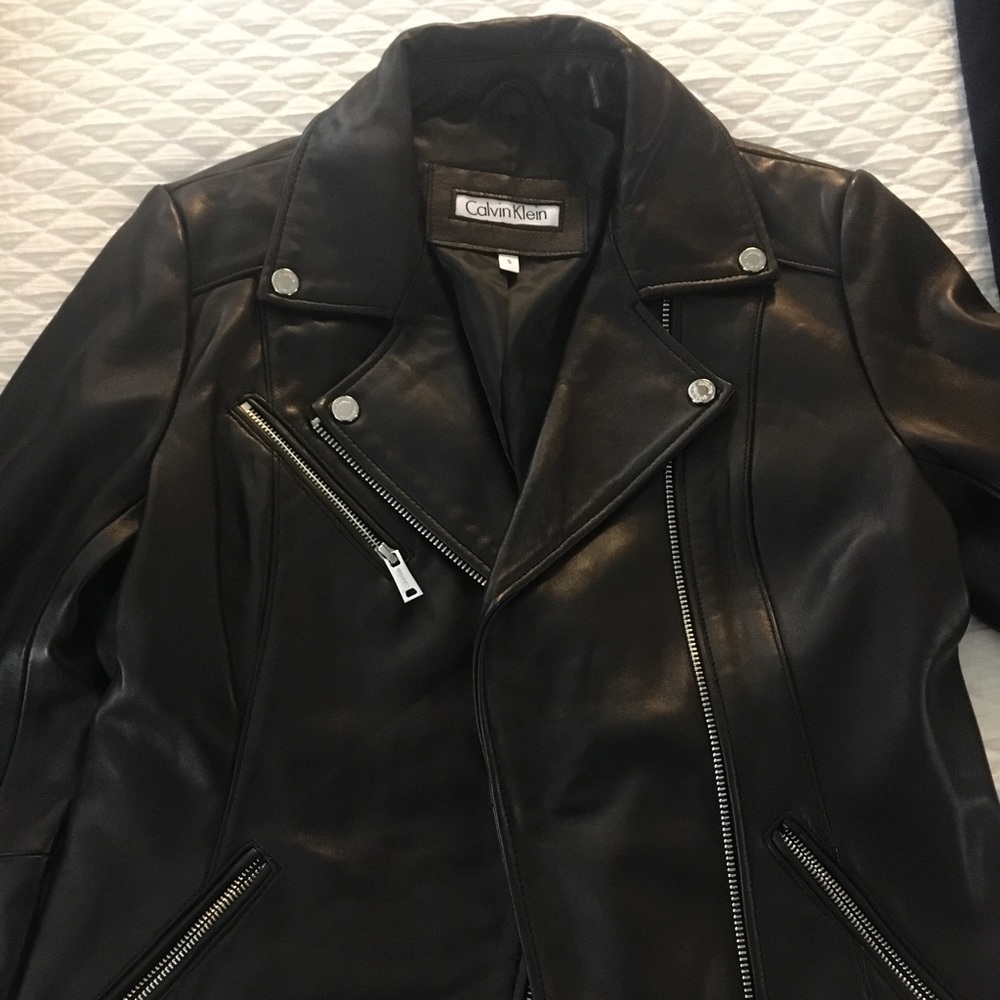 Calvin Klein - Black Leather Jacket - Like New!